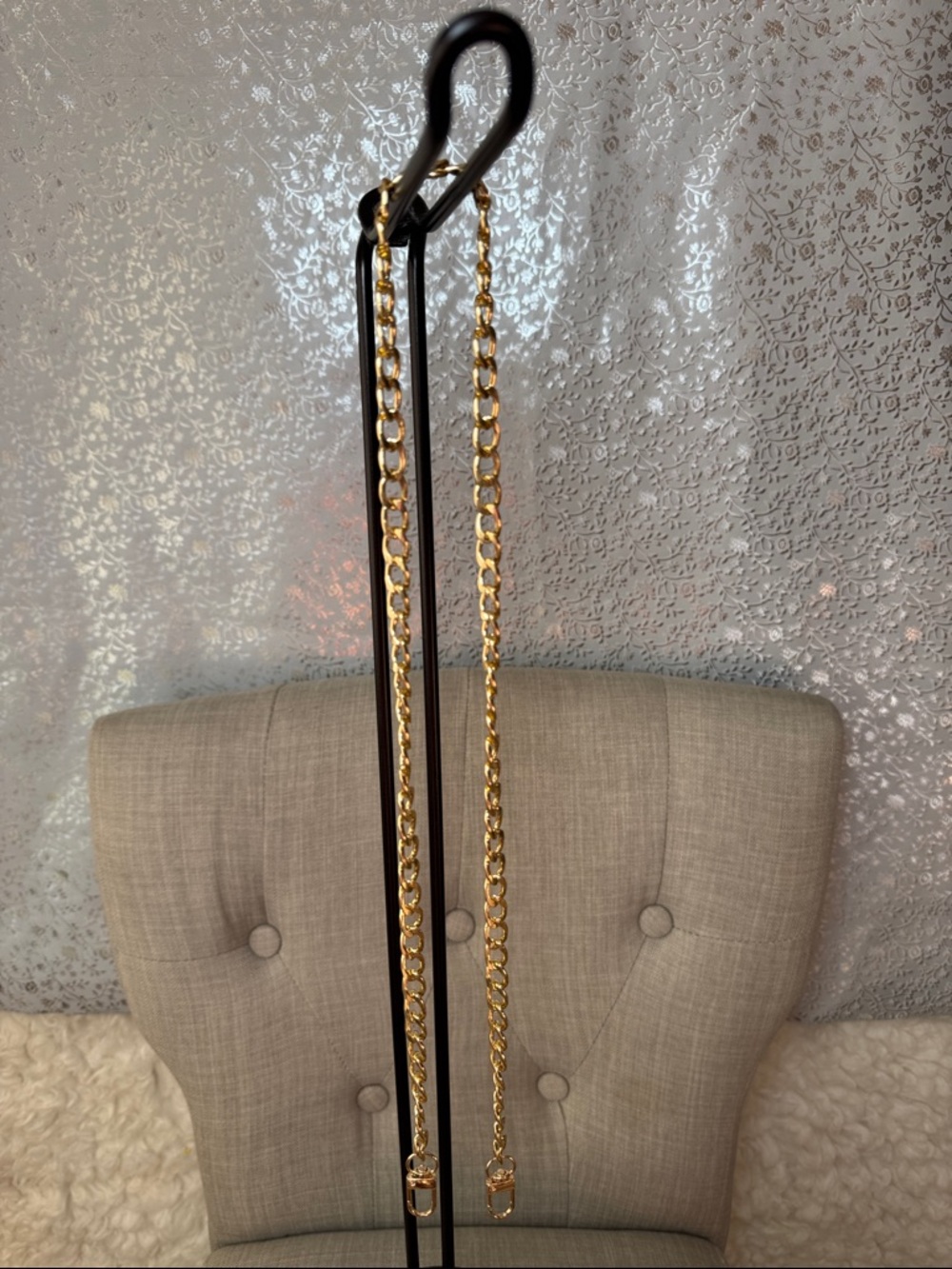Gold Chain Handbag Straps - Pair